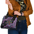 Inspirational Fight Cancers In All Color Personalised Shoulder Handbag Dragonfly Aboriginal Art