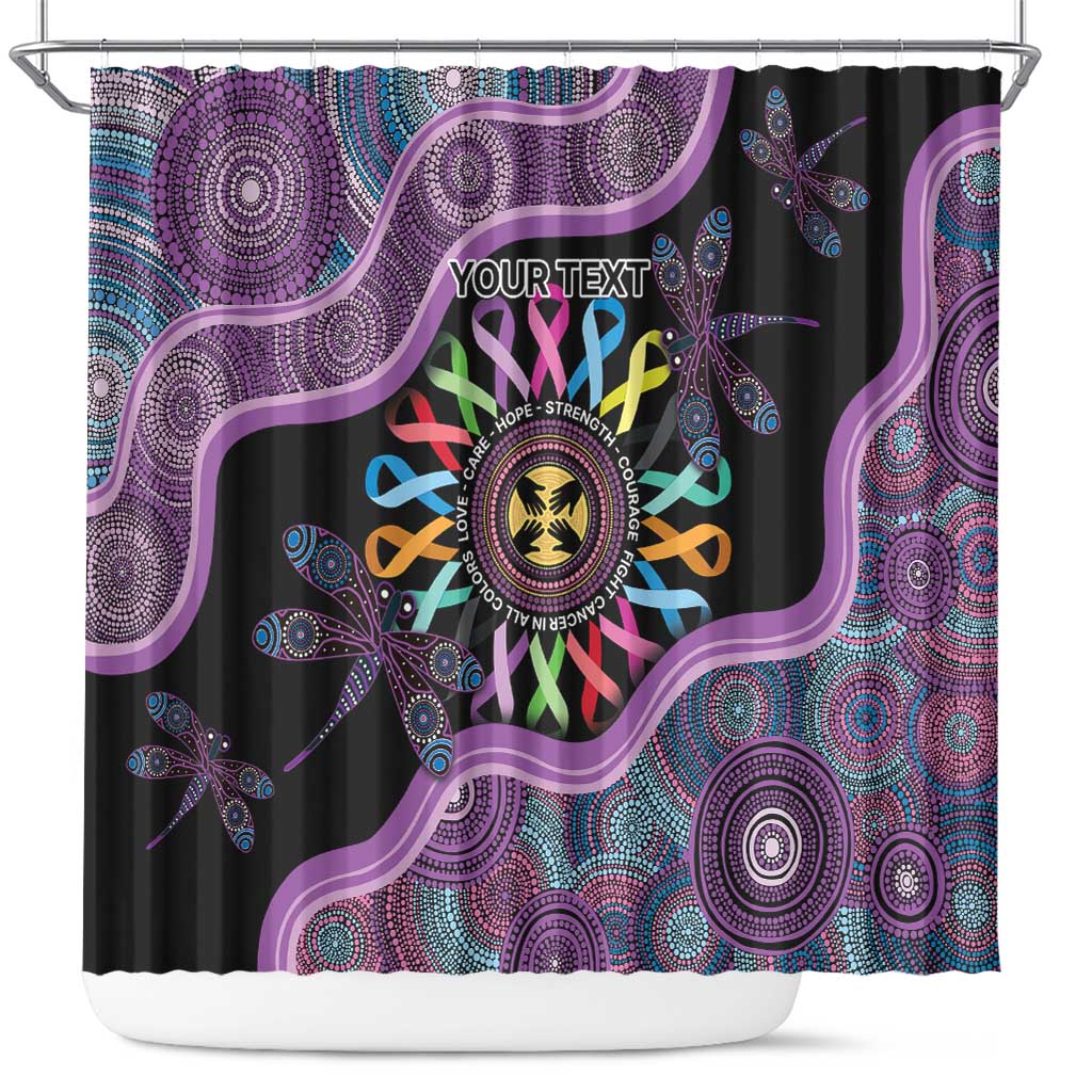 Inspirational Fight Cancers In All Color Personalised Shower Curtain Dragonfly Aboriginal Art