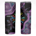 Inspirational Fight Cancers In All Color Personalised Skinny Tumbler Dragonfly Aboriginal Art