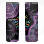 Inspirational Fight Cancers In All Color Personalised Skinny Tumbler Dragonfly Aboriginal Art