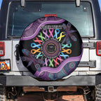 Inspirational Fight Cancers In All Color Personalised Spare Tire Cover Dragonfly Aboriginal Art