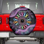 Inspirational Fight Cancers In All Color Personalised Spare Tire Cover Dragonfly Aboriginal Art