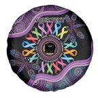 Inspirational Fight Cancers In All Color Personalised Spare Tire Cover Dragonfly Aboriginal Art