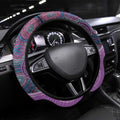 Inspirational Fight Cancers In All Color Steering Wheel Cover Dragonfly Aboriginal Art