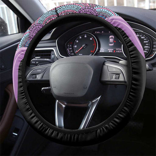 Inspirational Fight Cancers In All Color Steering Wheel Cover Dragonfly Aboriginal Art