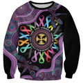Inspirational Fight Cancers In All Color Personalised Sweatshirt Dragonfly Aboriginal Art