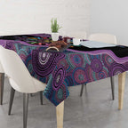 Inspirational Fight Cancers In All Color Personalised Tablecloth Dragonfly Aboriginal Art