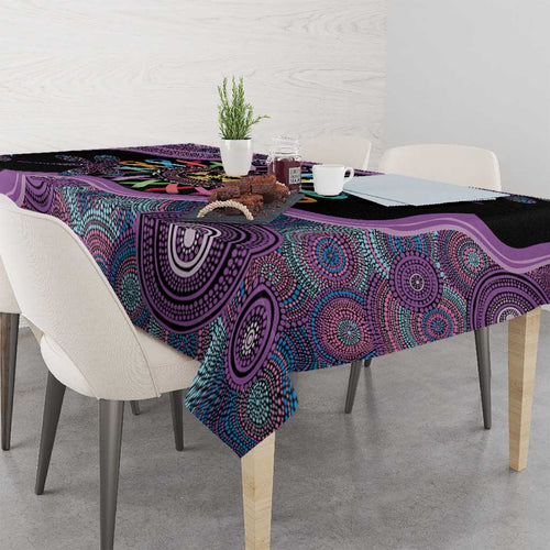 Inspirational Fight Cancers In All Color Personalised Tablecloth Dragonfly Aboriginal Art