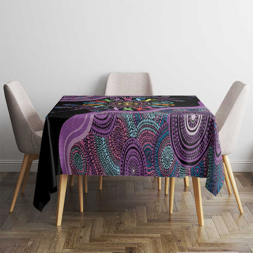 Inspirational Fight Cancers In All Color Personalised Tablecloth Dragonfly Aboriginal Art