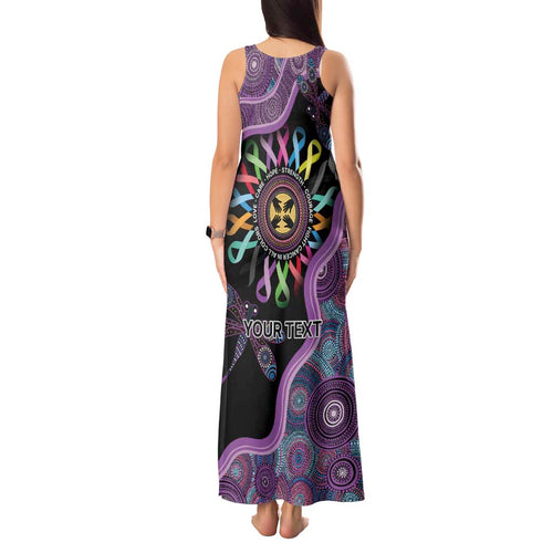 Inspirational Fight Cancers In All Color Personalised Tank Maxi Dress Dragonfly Aboriginal Art