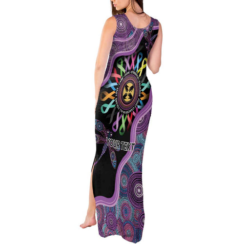 Inspirational Fight Cancers In All Color Personalised Tank Maxi Dress Dragonfly Aboriginal Art