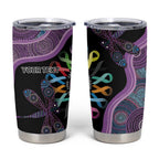 Inspirational Fight Cancers In All Color Personalised Tumbler Cup Dragonfly Aboriginal Art