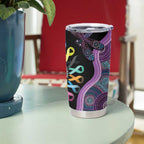 Inspirational Fight Cancers In All Color Personalised Tumbler Cup Dragonfly Aboriginal Art