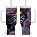 Inspirational Fight Cancers In All Color Personalised Tumbler With Handle Dragonfly Aboriginal Art