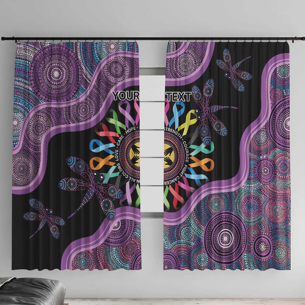 Inspirational Fight Cancers In All Color Personalised Window Curtain Dragonfly Aboriginal Art