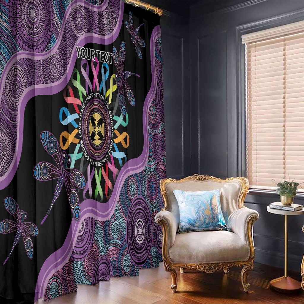 Inspirational Fight Cancers In All Color Personalised Window Curtain Dragonfly Aboriginal Art