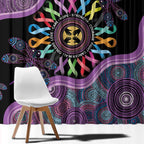 Inspirational Fight Cancers In All Color Personalised Window Curtain Dragonfly Aboriginal Art