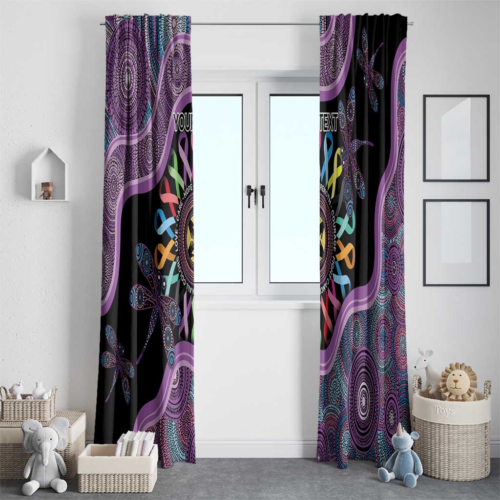 Inspirational Fight Cancers In All Color Personalised Window Curtain Dragonfly Aboriginal Art