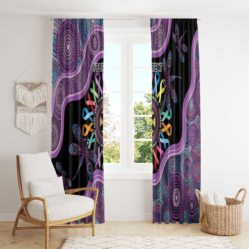 Inspirational Fight Cancers In All Color Personalised Window Curtain Dragonfly Aboriginal Art