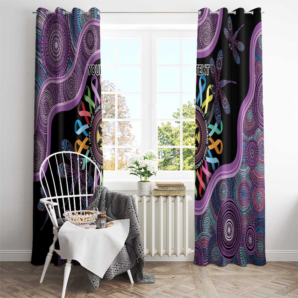 Inspirational Fight Cancers In All Color Personalised Window Curtain Dragonfly Aboriginal Art