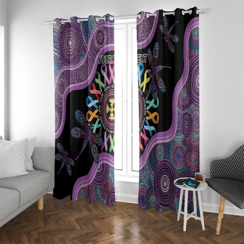 Inspirational Fight Cancers In All Color Personalised Window Curtain Dragonfly Aboriginal Art