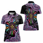 Inspirational Fight Cancers In All Color Personalised Women Polo Shirt Dragonfly Aboriginal Art