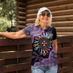 Inspirational Fight Cancers In All Color Personalised Women Polo Shirt Dragonfly Aboriginal Art