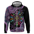 Inspirational Fight Cancers In All Color Personalised Zip Hoodie Dragonfly Aboriginal Art