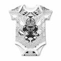 2026 Autumn Rugby Nations New Zealand Custom Baby Onesie White Kowhaiwhai Maori Tribal Taniko Motif