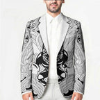 2026 Autumn Rugby Nations New Zealand Custom Blazer White Kowhaiwhai Maori Tribal Taniko Motif