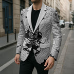 2026 Autumn Rugby Nations New Zealand Custom Blazer White Kowhaiwhai Maori Tribal Taniko Motif
