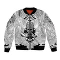 2026 Autumn Rugby Nations New Zealand Custom Bomber Jacket White Kowhaiwhai Maori Tribal Taniko Motif