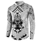 2026 Autumn Rugby Nations New Zealand Custom Button Sweatshirt White Kowhaiwhai Maori Tribal Taniko Motif