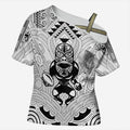 2026 Autumn Rugby Nations New Zealand Custom Cross Shoulder Shirt White Kowhaiwhai Maori Tribal Taniko Motif