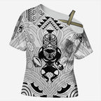 2026 Autumn Rugby Nations New Zealand Custom Cross Shoulder Shirt White Kowhaiwhai Maori Tribal Taniko Motif