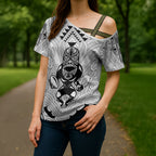 2026 Autumn Rugby Nations New Zealand Custom Cross Shoulder Shirt White Kowhaiwhai Maori Tribal Taniko Motif
