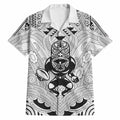 2026 Autumn Rugby Nations New Zealand Custom Hawaiian Shirt White Kowhaiwhai Maori Tribal Taniko Motif