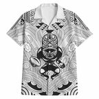 2026 Autumn Rugby Nations New Zealand Custom Hawaiian Shirt White Kowhaiwhai Maori Tribal Taniko Motif