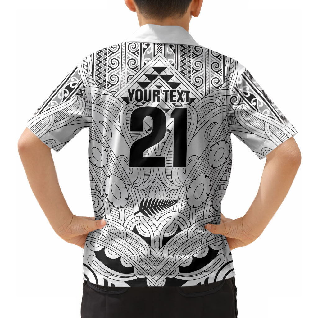 2026 Autumn Rugby Nations New Zealand Custom Hawaiian Shirt White Kowhaiwhai Maori Tribal Taniko Motif