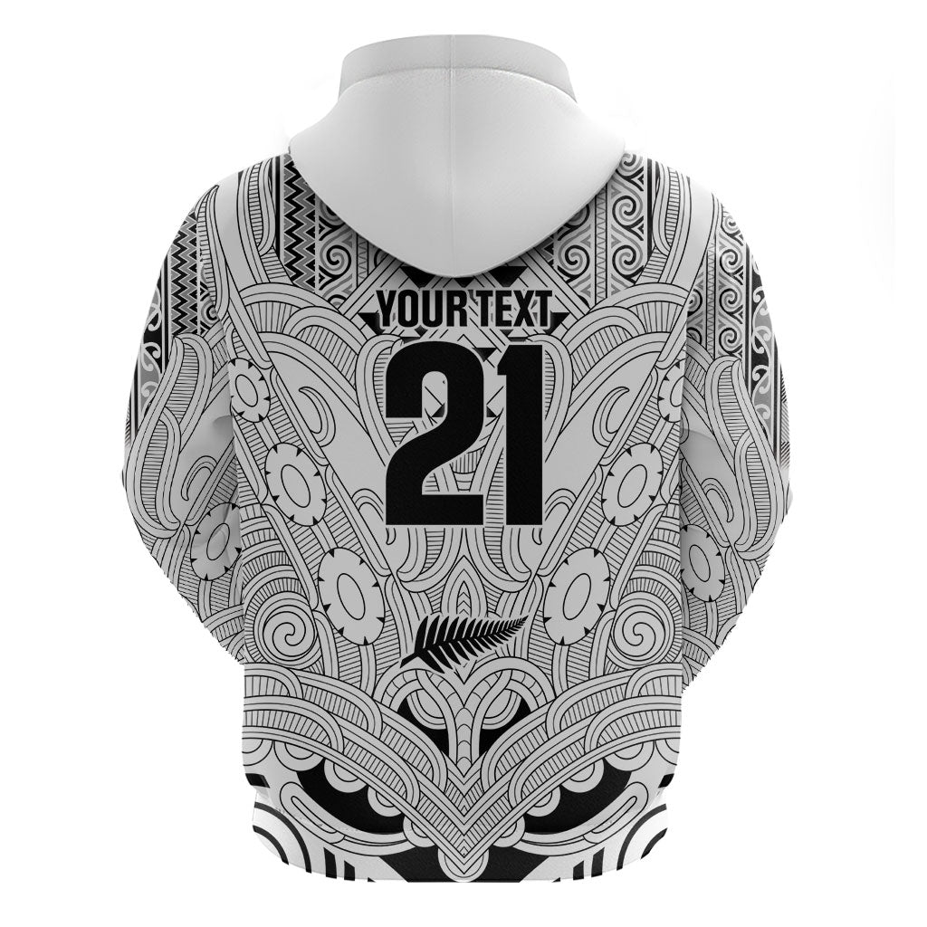 2026 Autumn Rugby Nations New Zealand Custom Hoodie White Kowhaiwhai Maori Tribal Taniko Motif
