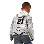 2026 Autumn Rugby Nations New Zealand Custom Kid Hoodie White Kowhaiwhai Maori Tribal Taniko Motif