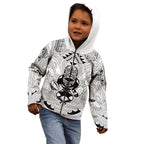 2026 Autumn Rugby Nations New Zealand Custom Kid Hoodie White Kowhaiwhai Maori Tribal Taniko Motif