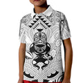 2026 Autumn Rugby Nations New Zealand Custom Kid Polo Shirt White Kowhaiwhai Maori Tribal Taniko Motif