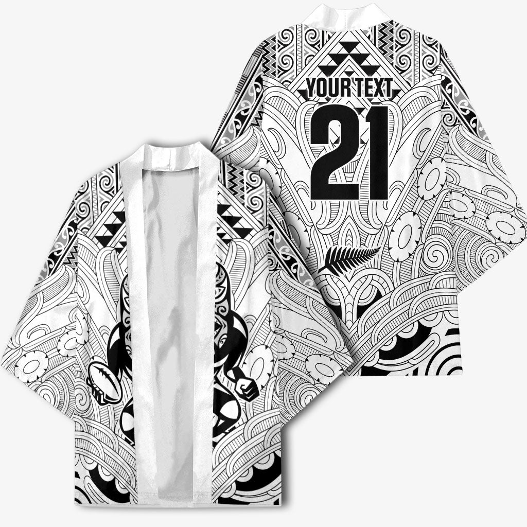 2026 Autumn Rugby Nations New Zealand Custom Kimono White Kowhaiwhai Maori Tribal Taniko Motif
