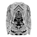 2026 Autumn Rugby Nations New Zealand Custom Long Sleeve Shirt White Kowhaiwhai Maori Tribal Taniko Motif