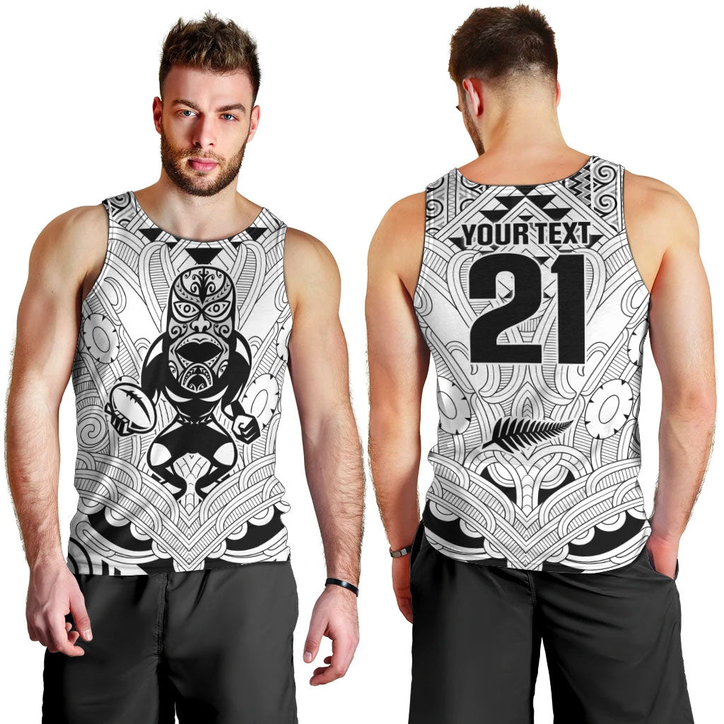 2026 Autumn Rugby Nations New Zealand Custom Men Tank Top White Kowhaiwhai Maori Tribal Taniko Motif