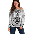 2026 Autumn Rugby Nations New Zealand Custom Off Shoulder Sweater White Kowhaiwhai Maori Tribal Taniko Motif