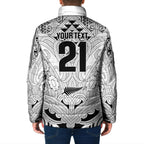 2026 Autumn Rugby Nations New Zealand Custom Padded Jacket White Kowhaiwhai Maori Tribal Taniko Motif