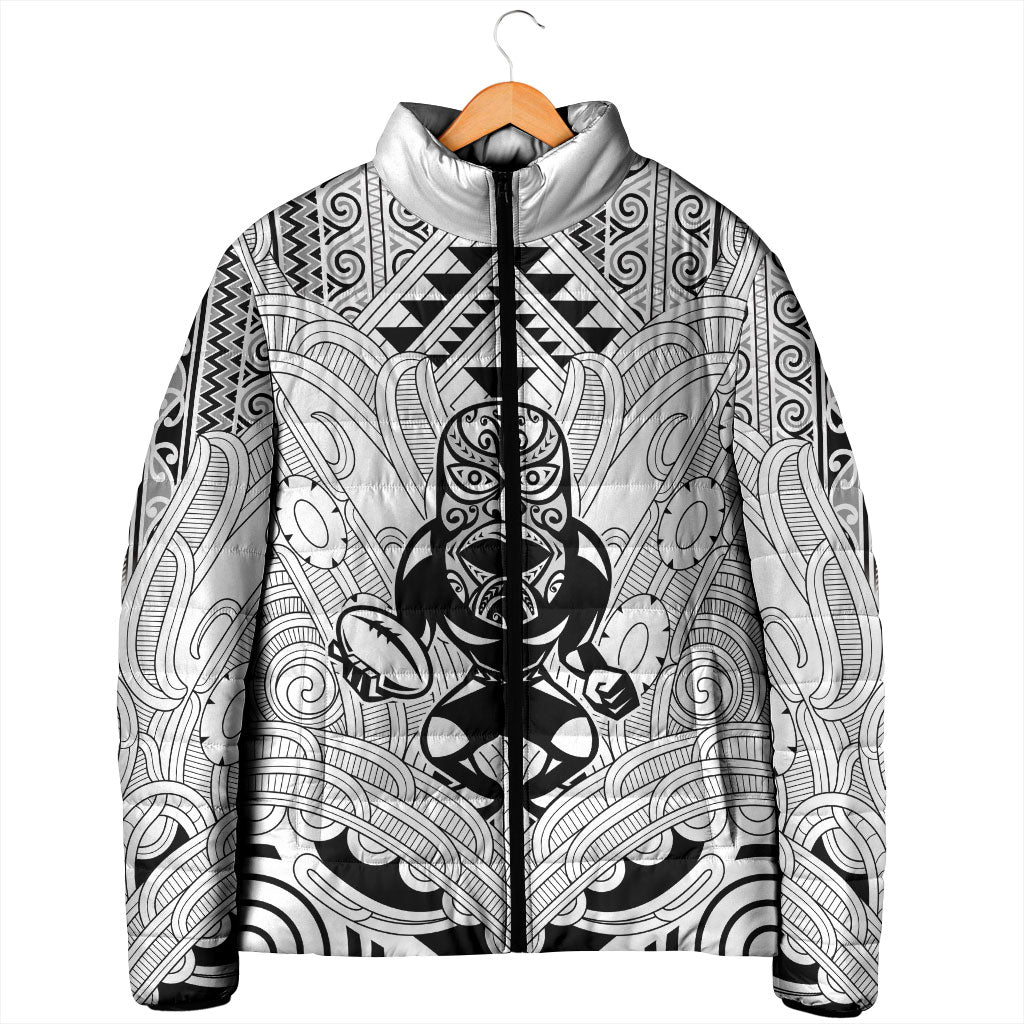 2026 Autumn Rugby Nations New Zealand Custom Padded Jacket White Kowhaiwhai Maori Tribal Taniko Motif