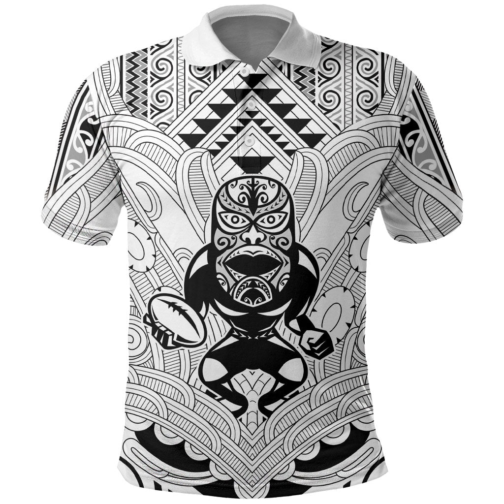 2026 Autumn Rugby Nations New Zealand Custom Polo Shirt White Kowhaiwhai Maori Tribal Taniko Motif